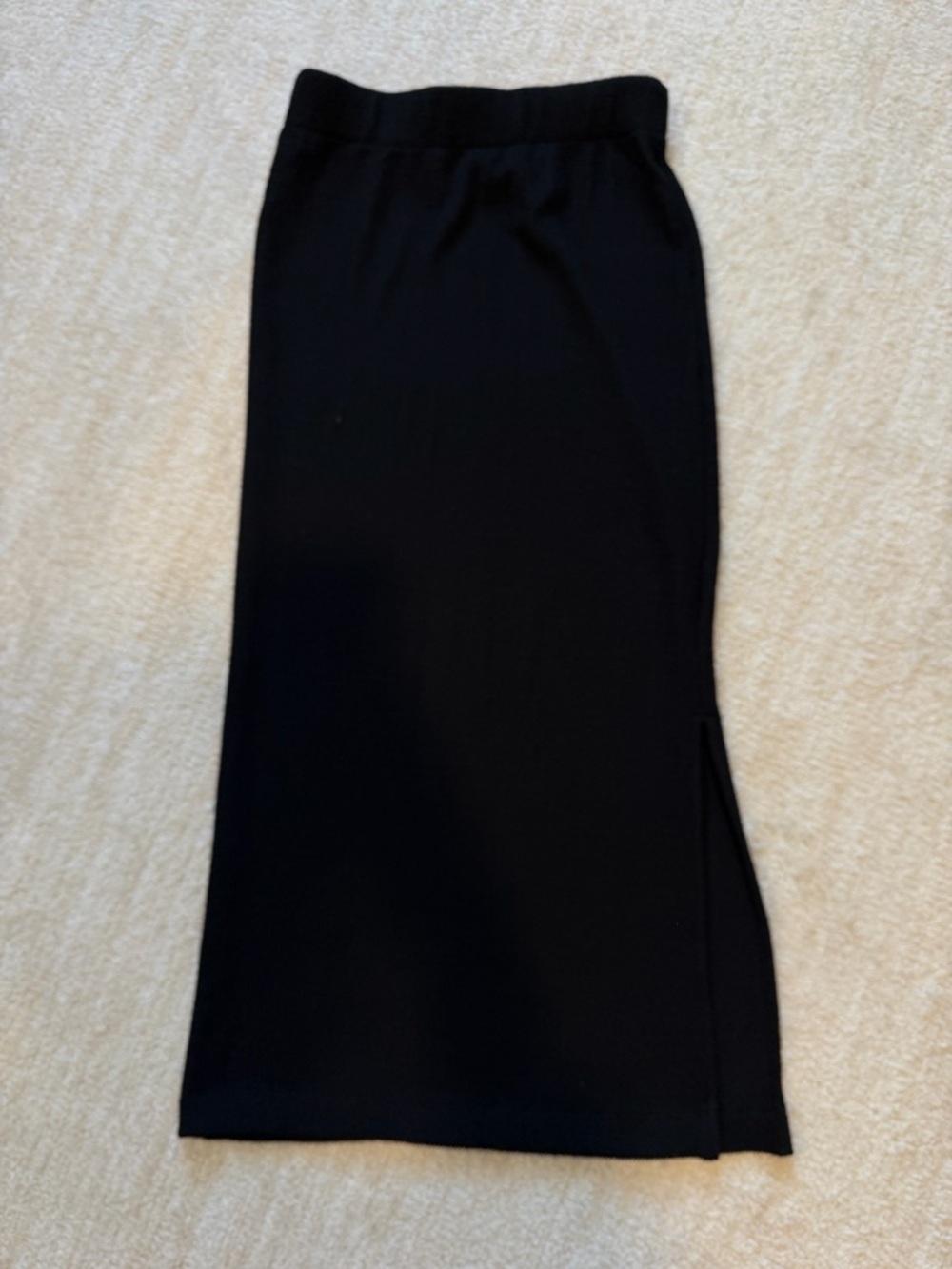 Lou & Grey Crinkle Black Midi Skirt with Side Slit- sold out everywhere!